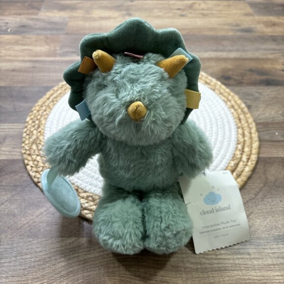 Cloud Island Green Triceratops Dinosaur Interactive Plush Baby Toy NEW w TAGS - Picture 1 of 4
